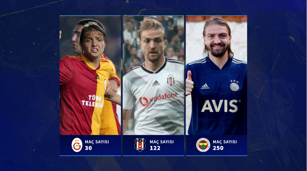 Galatasaray, Fenerbahçe ve Beşiktaş forması giyen futbolcular